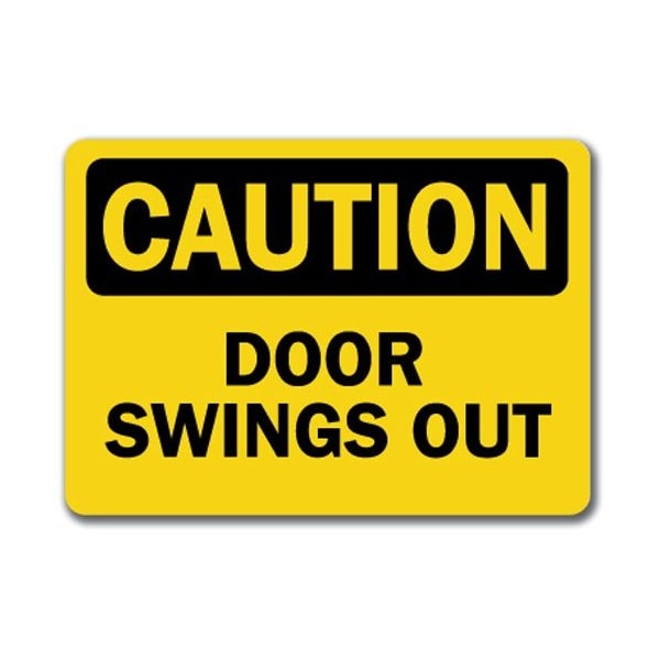 Signmission Safety Sign, 14 in Height, Plastic, 10 in Length, Door Swings Out CS-Door Swings Out - main